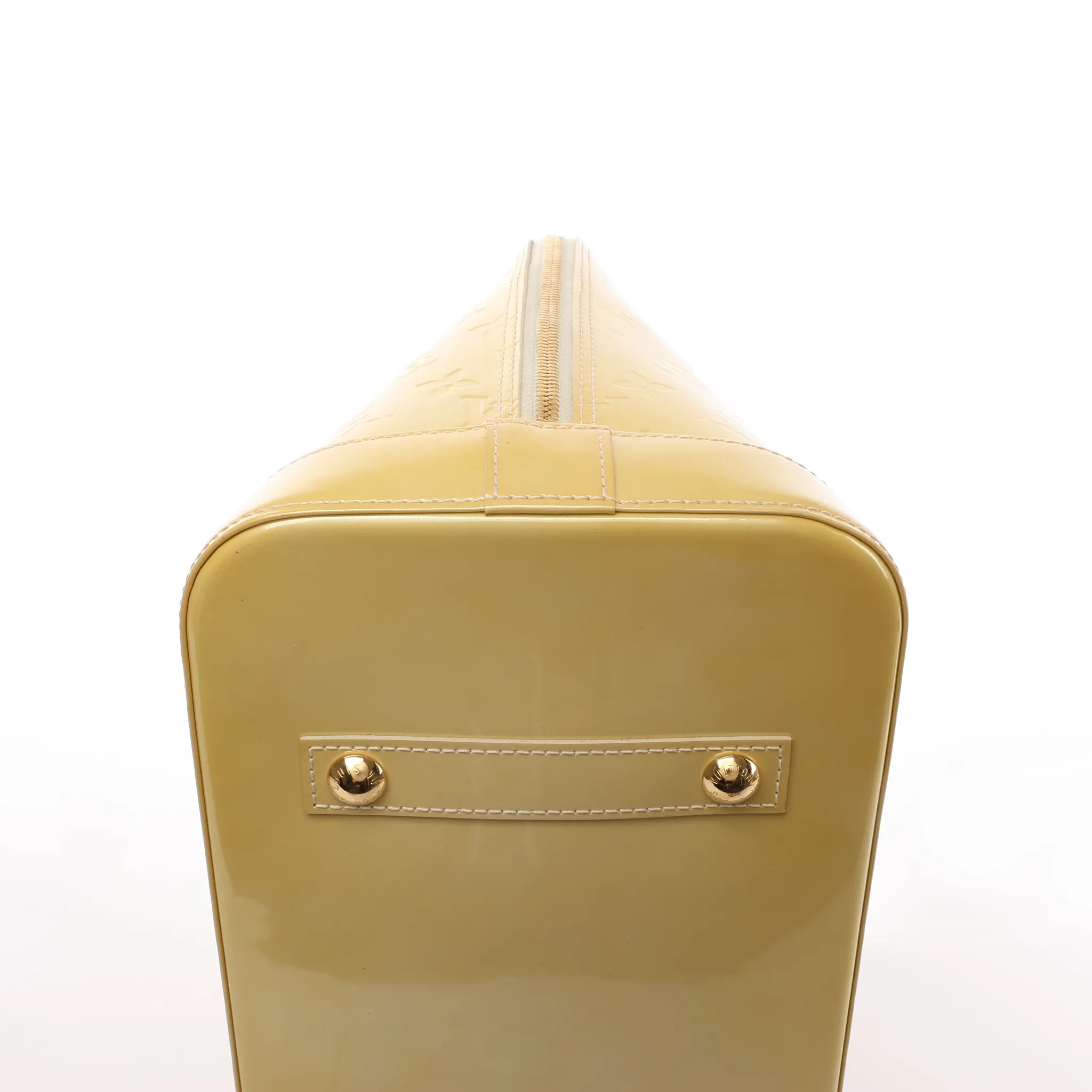 Louis Vuitton Alma GM Vernis Leather Handbag in Yellow M91450