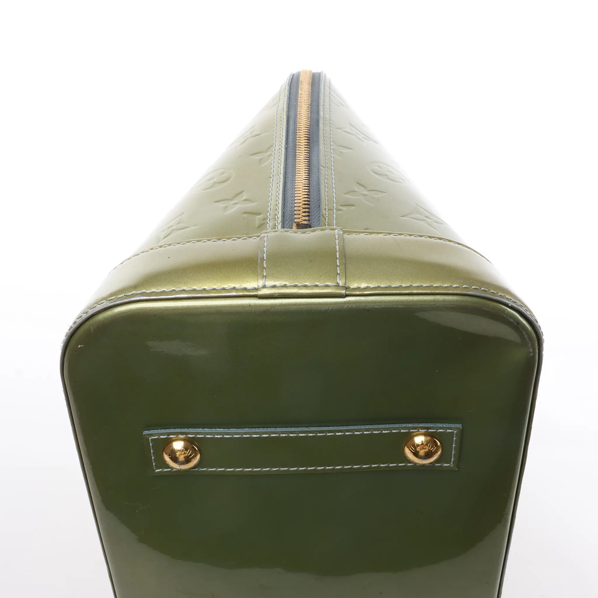 Louis Vuitton Alma GM Vernis Leather Handbag in Green M91558