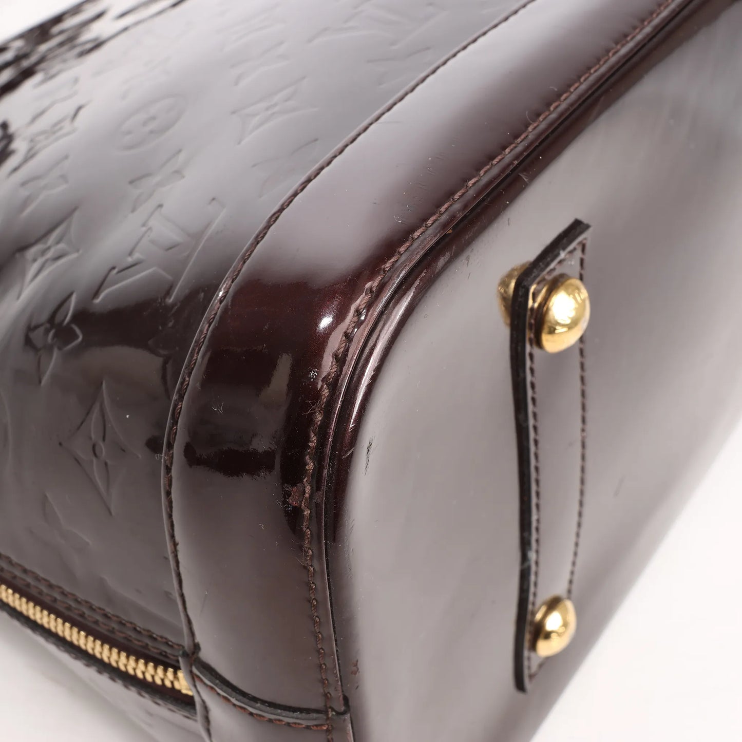 Louis Vuitton Vernis Alma GM Handbag in Burgundy M91687