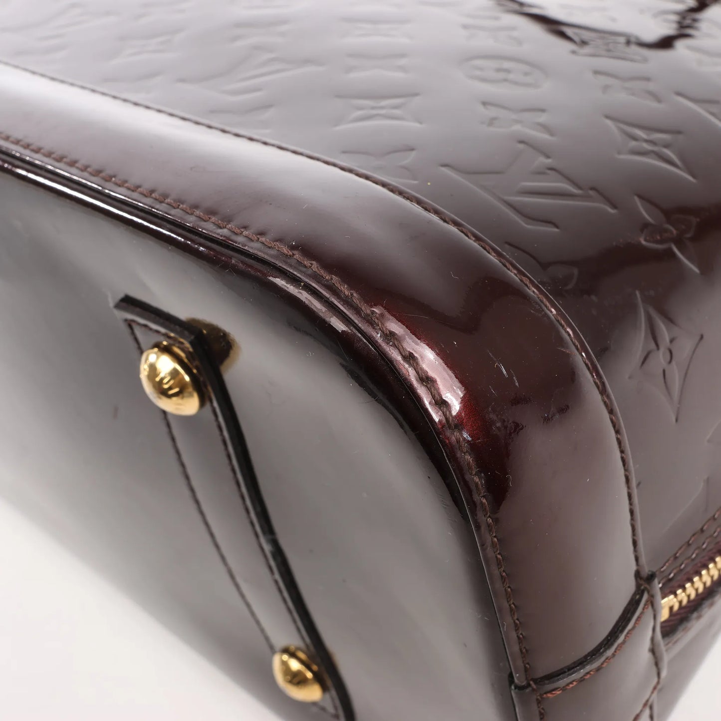 Louis Vuitton Vernis Alma GM Handbag in Burgundy M91687