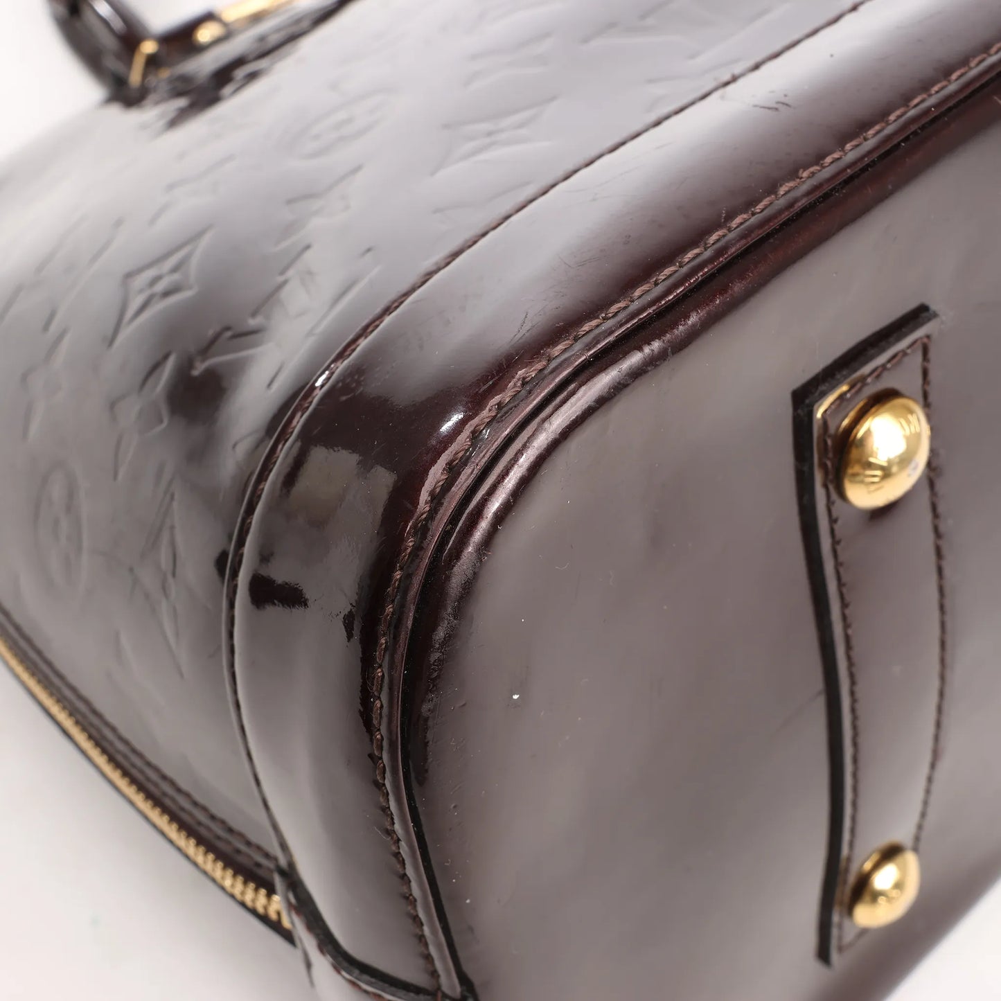 Louis Vuitton Vernis Alma GM Handbag in Burgundy M91687