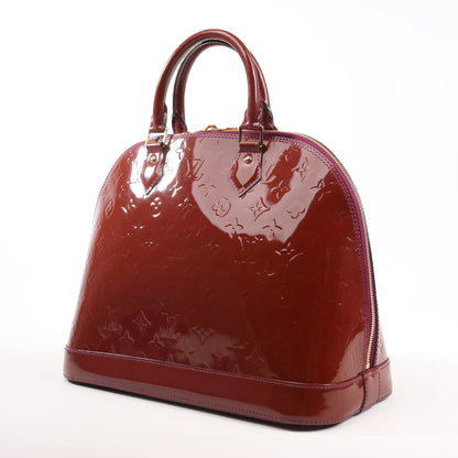 Louis Vuitton Alma GM Vernis Handbag in Burgundy M93594