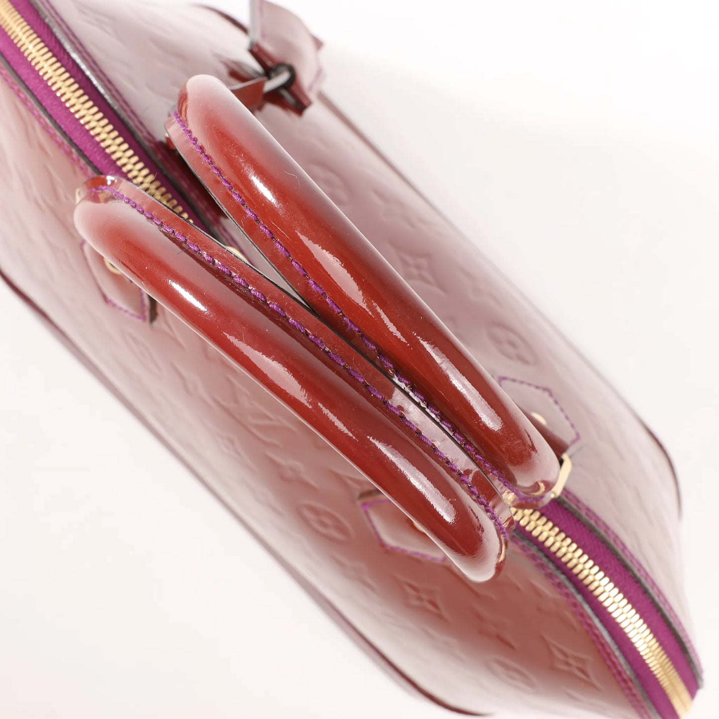 Louis Vuitton Alma GM Vernis Handbag in Burgundy M93594