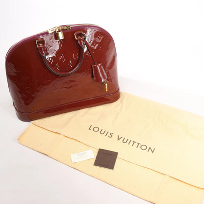 Louis Vuitton Alma GM Vernis Handbag in Burgundy M93594
