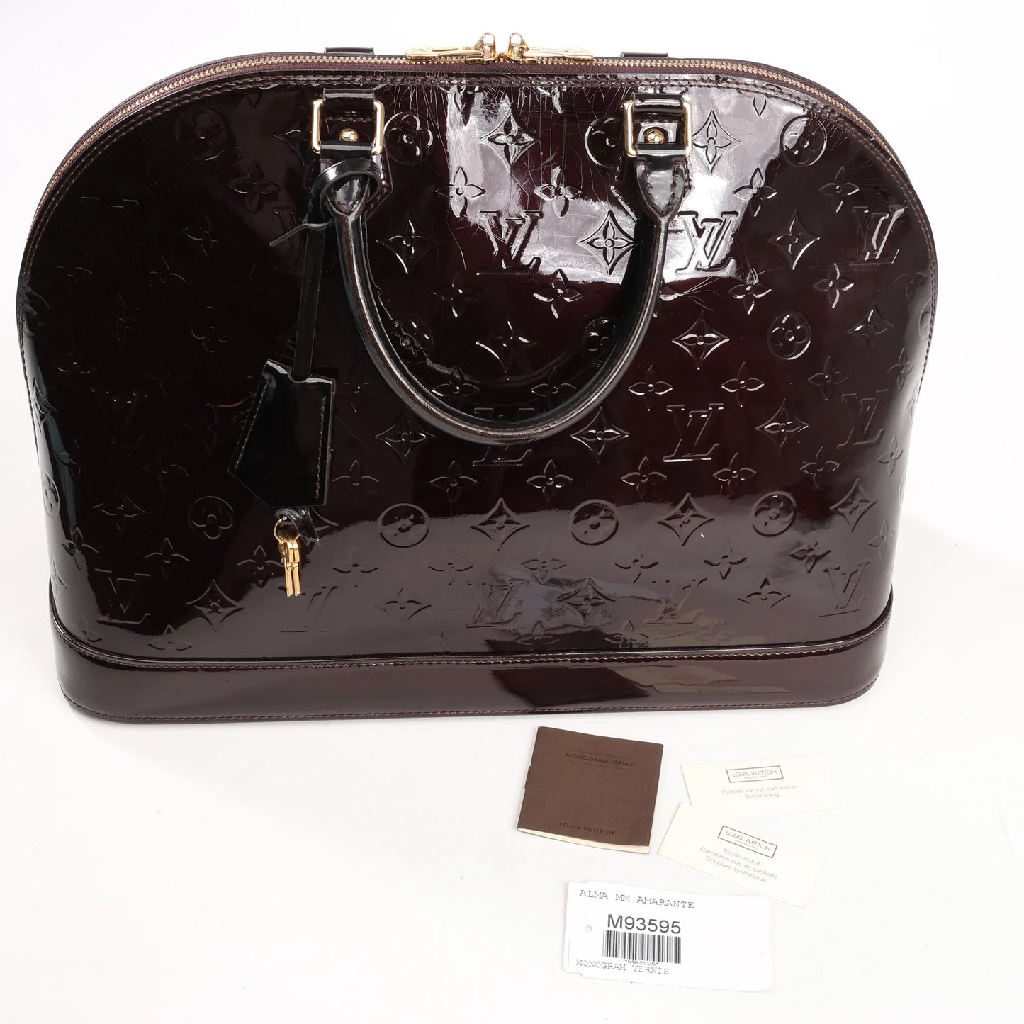 Louis Vuitton Vernis Alma GM Handbag in Amarante M93595