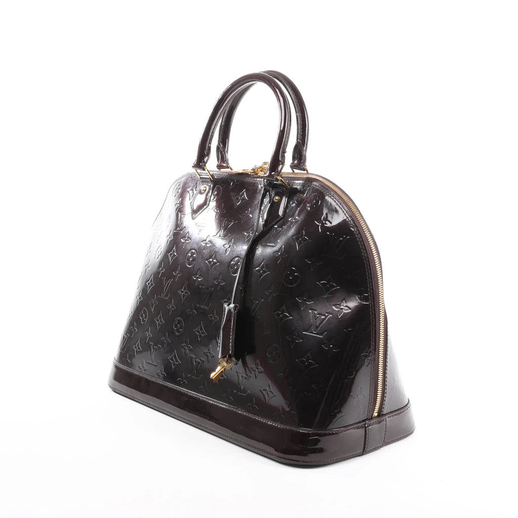 Louis Vuitton Alma GM Vernis Leather Handbag in Burgundy M93595