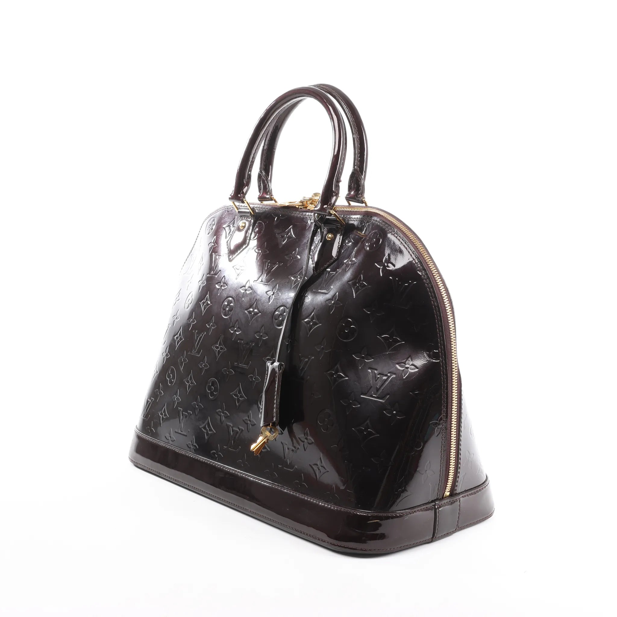 Louis Vuitton Alma GM Vernis Leather Handbag in Burgundy M93595