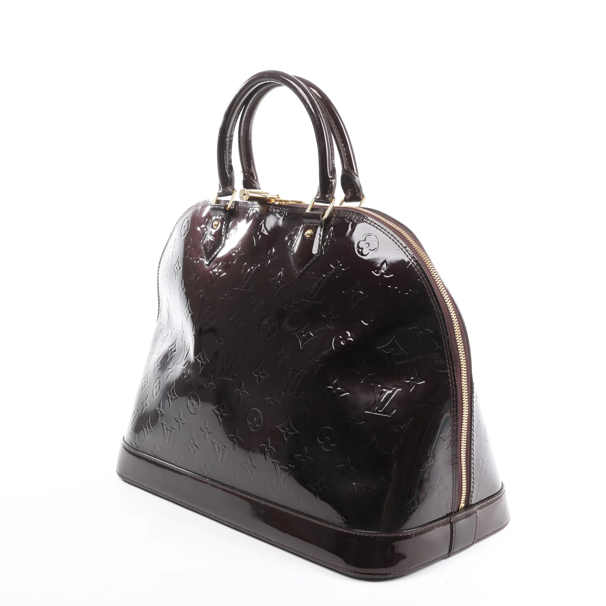Louis Vuitton Alma GM Vernis Leather Handbag in Burgundy M93595