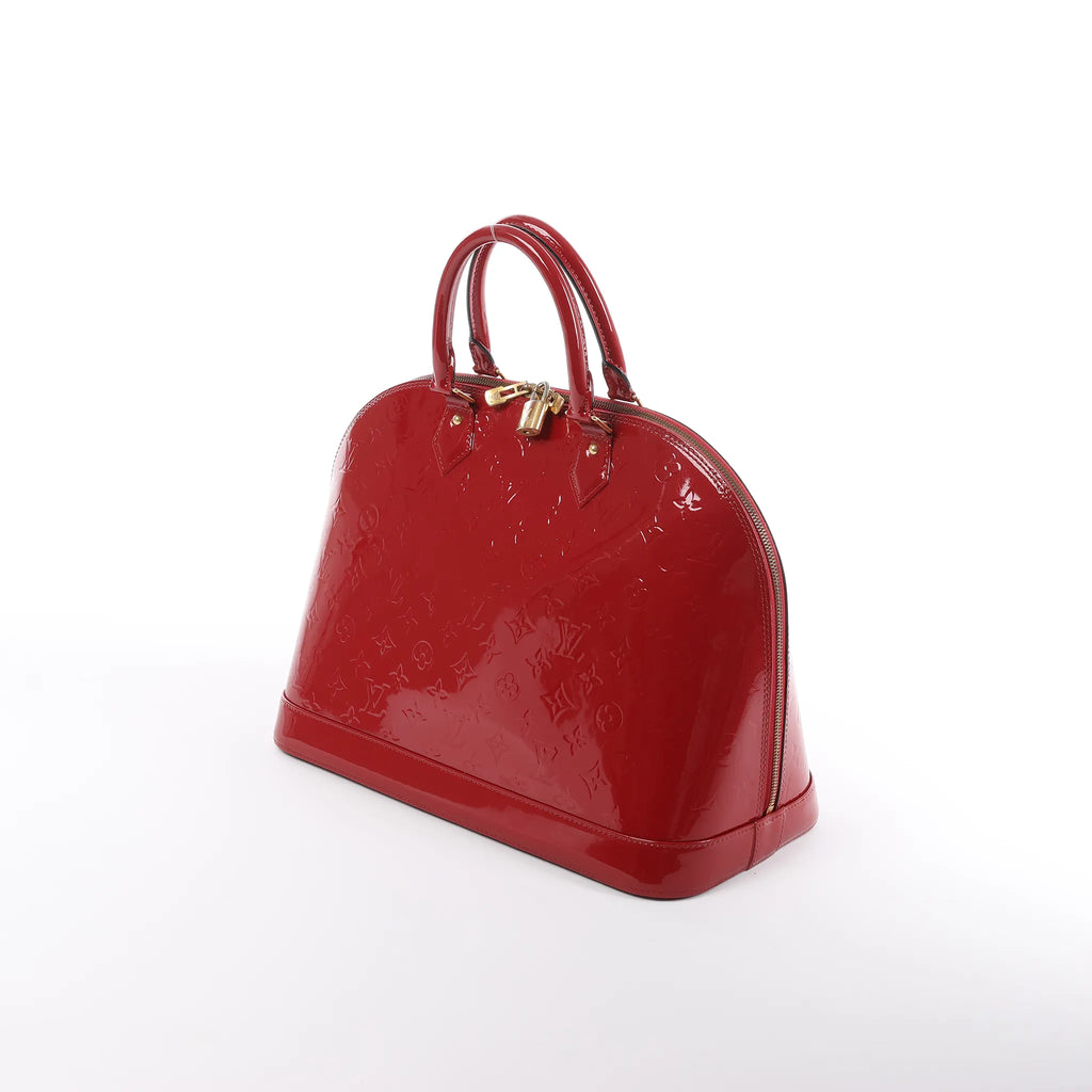 Louis Vuitton Alma GM Vernis Leather Handbag in Red M93596