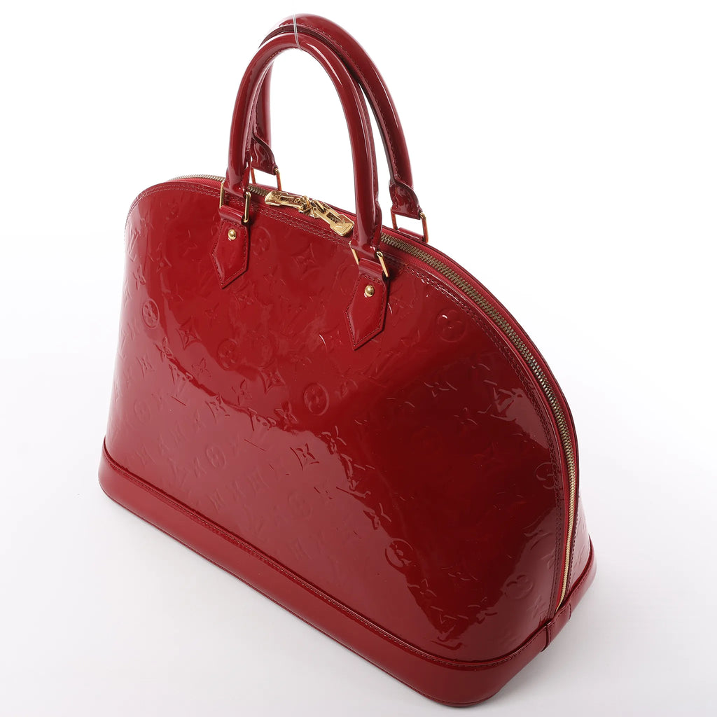 Louis Vuitton Alma GM Vernis Leather Handbag in Red M93596