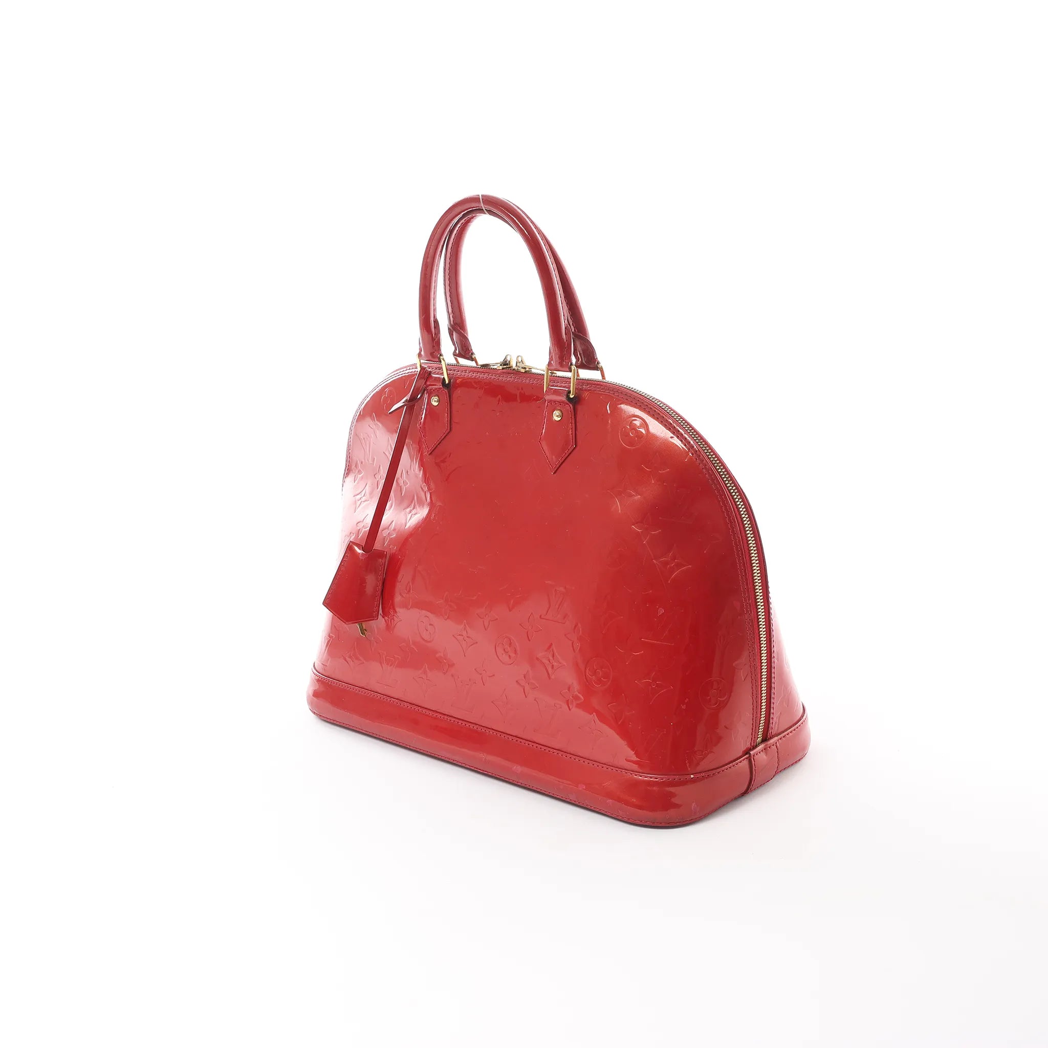 Louis Vuitton Alma GM Vernis Leather Handbag in Red M93596