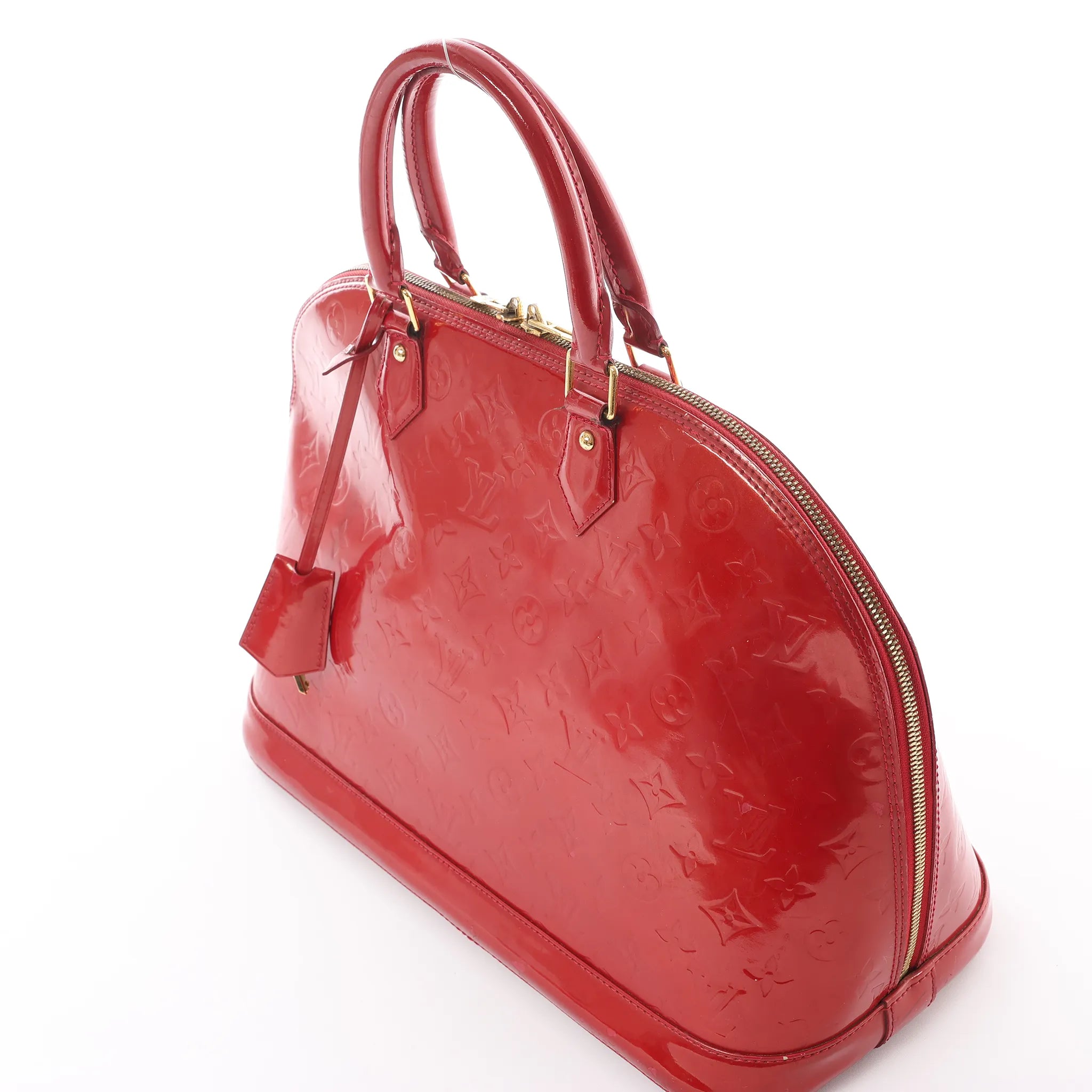 Louis Vuitton Alma GM Vernis Leather Handbag in Red M93596
