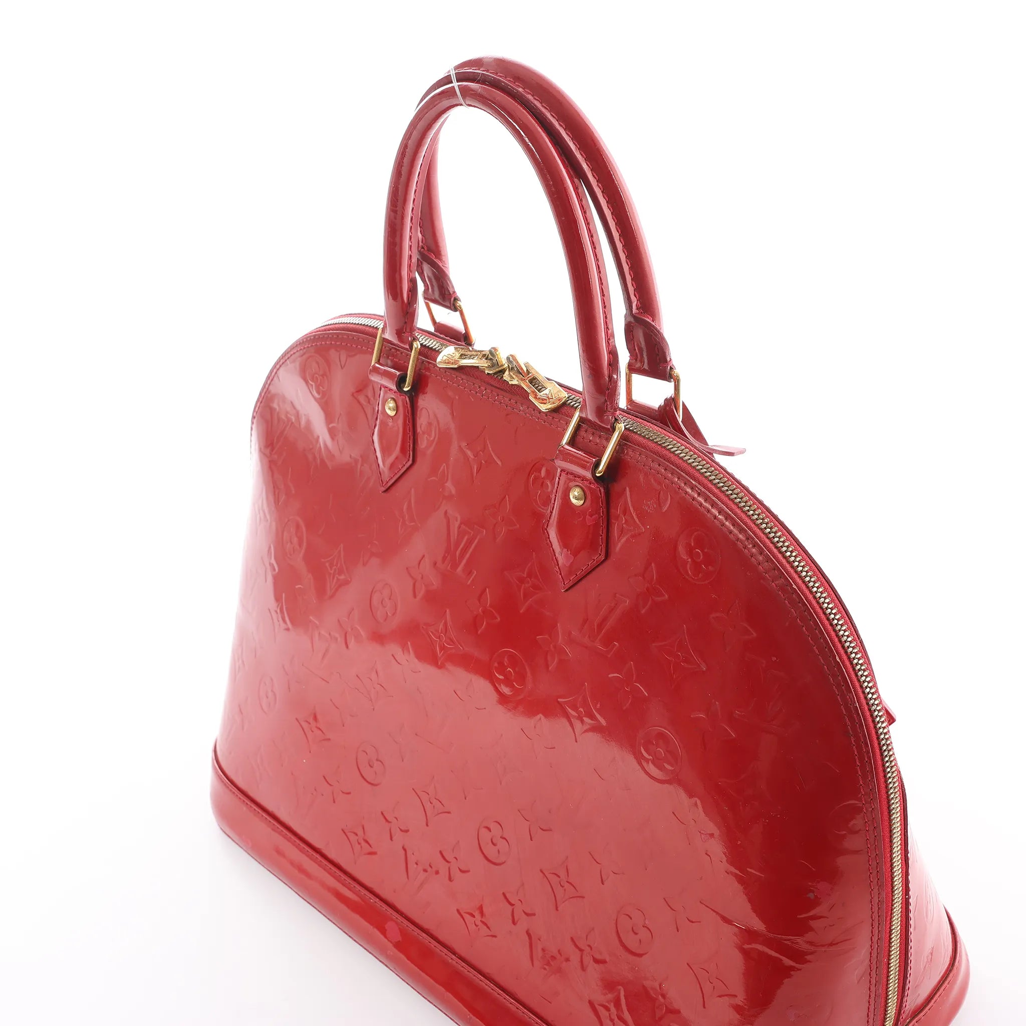 Louis Vuitton Alma GM Vernis Leather Handbag in Red M93596