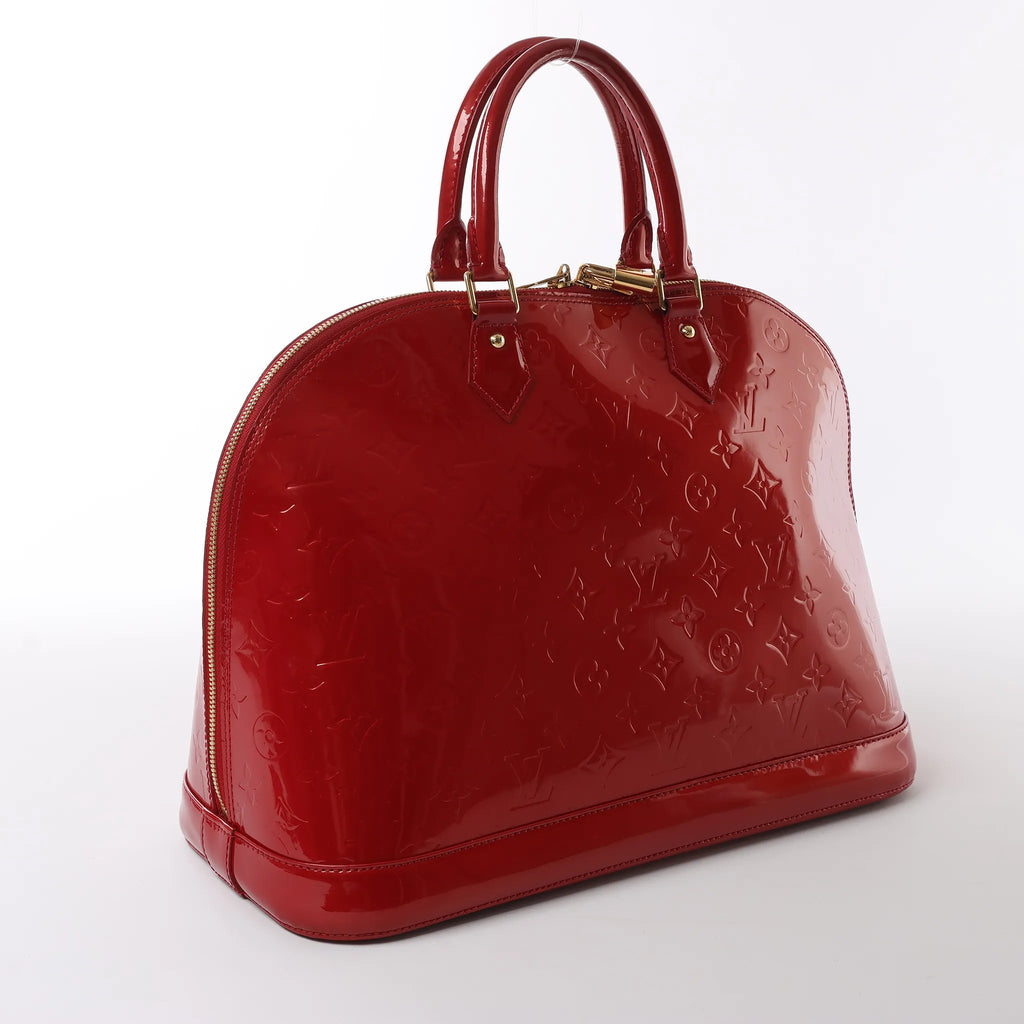 Louis Vuitton Alma GM Vernis Leather Handbag in Red M93596
