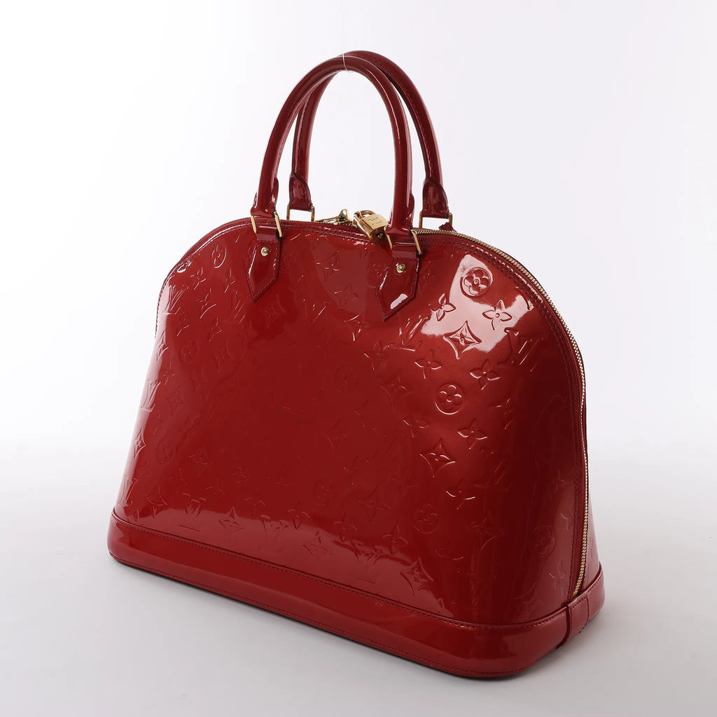 Louis Vuitton Alma GM Vernis Leather Handbag in Red M93596