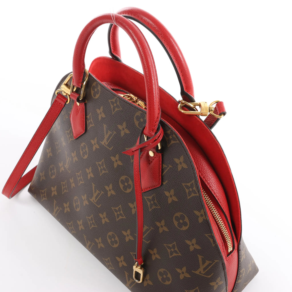Louis Vuitton Alma B'N'B Monogram Canvas 2Way Handbag in Brown x Red M41779