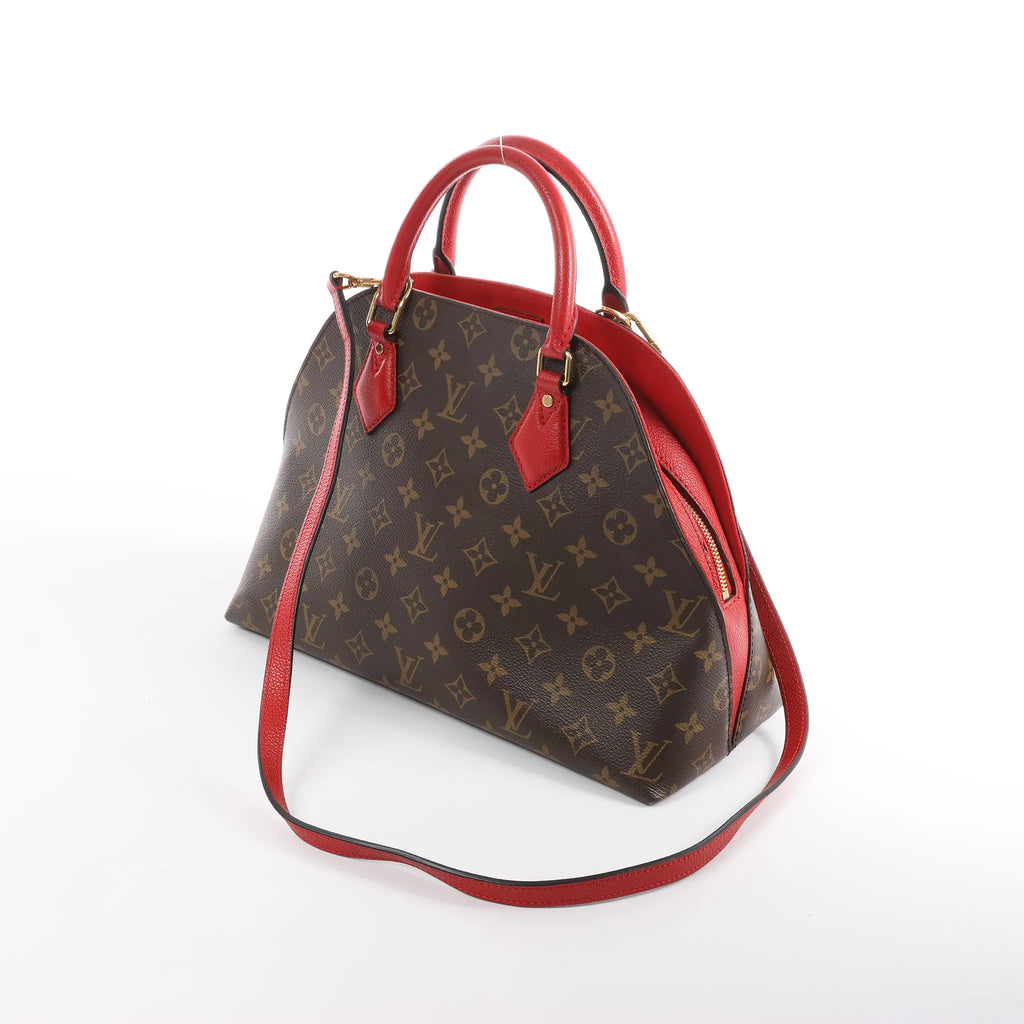 Louis Vuitton Alma B'N'B Monogram Canvas 2Way Handbag in Brown x Red M41779