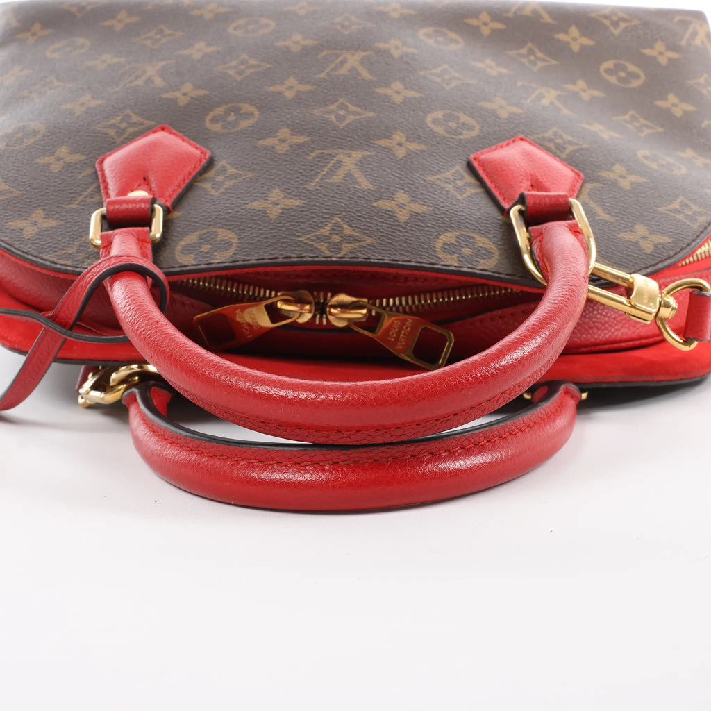 Louis Vuitton Alma B'N'B Monogram Canvas 2Way Handbag in Brown x Red M41779