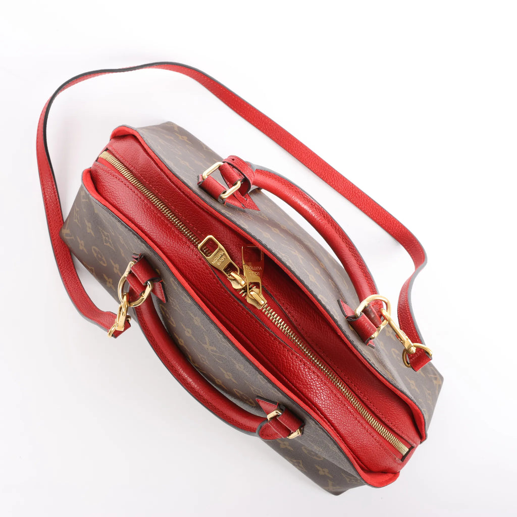 Louis Vuitton Alma B'N'B Monogram Canvas 2Way Handbag in Brown x Red M41779