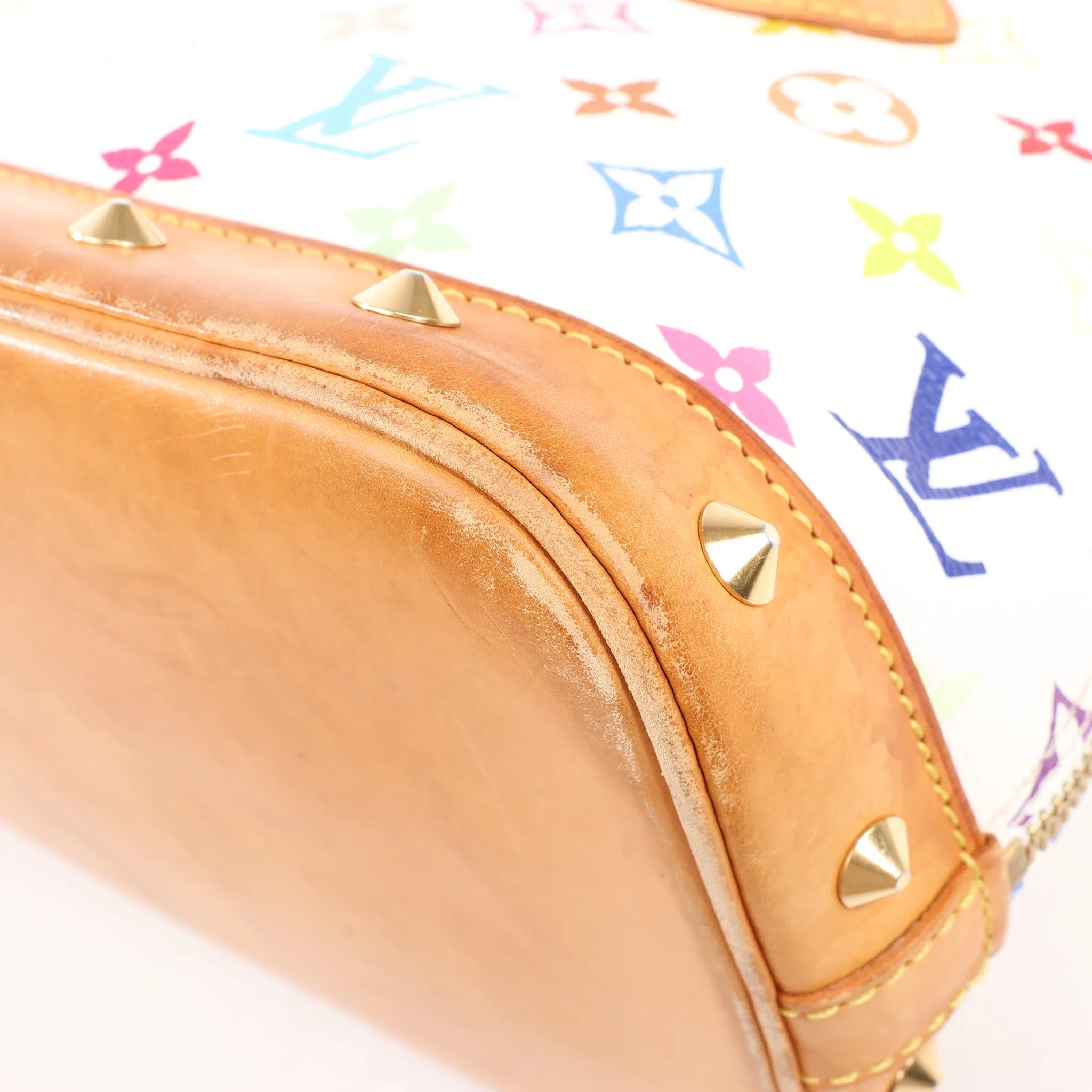 Louis Vuitton Multicolor Monogram Alma Handbag in White M92647