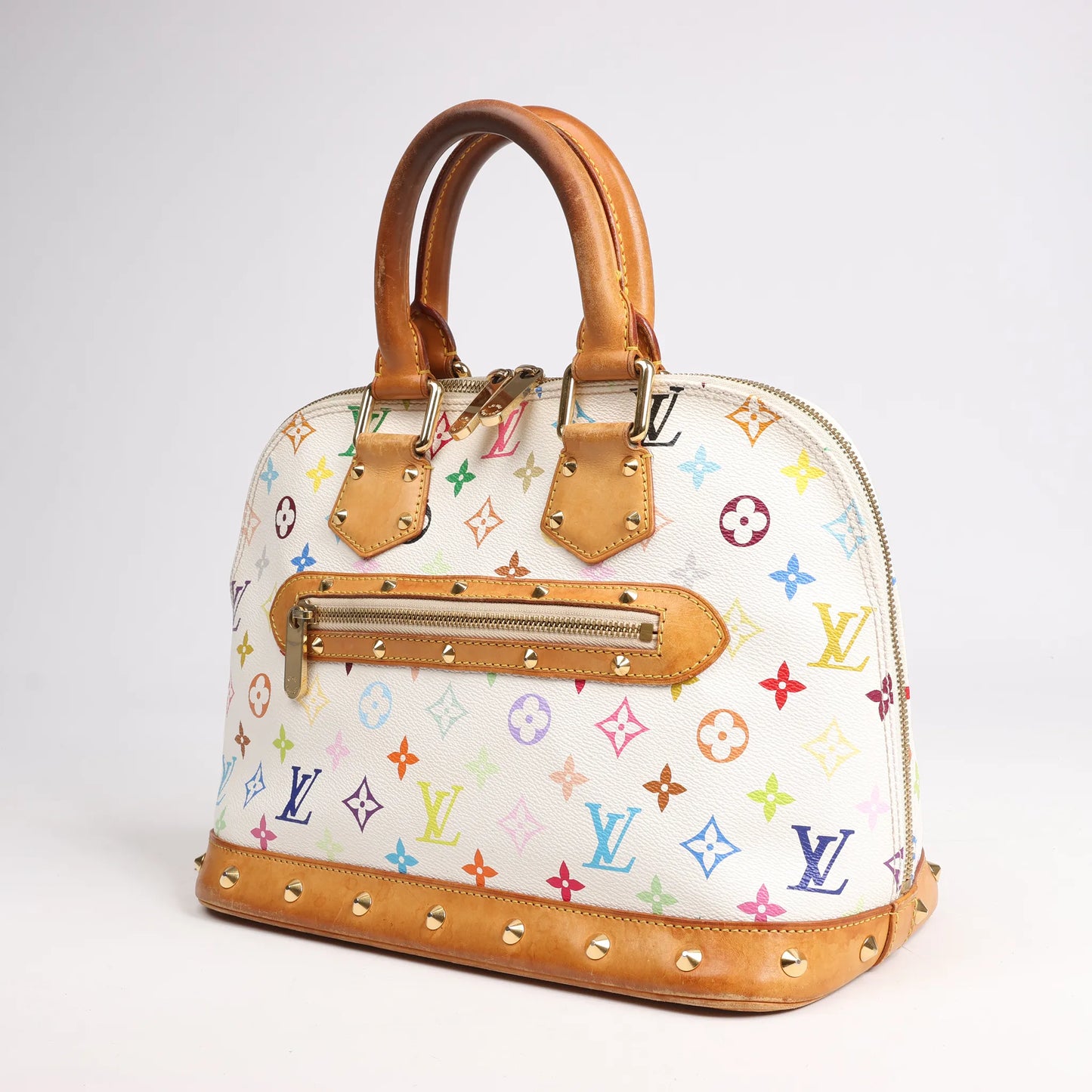 Louis Vuitton Multicolor Monogram Alma Handbag in White M92647