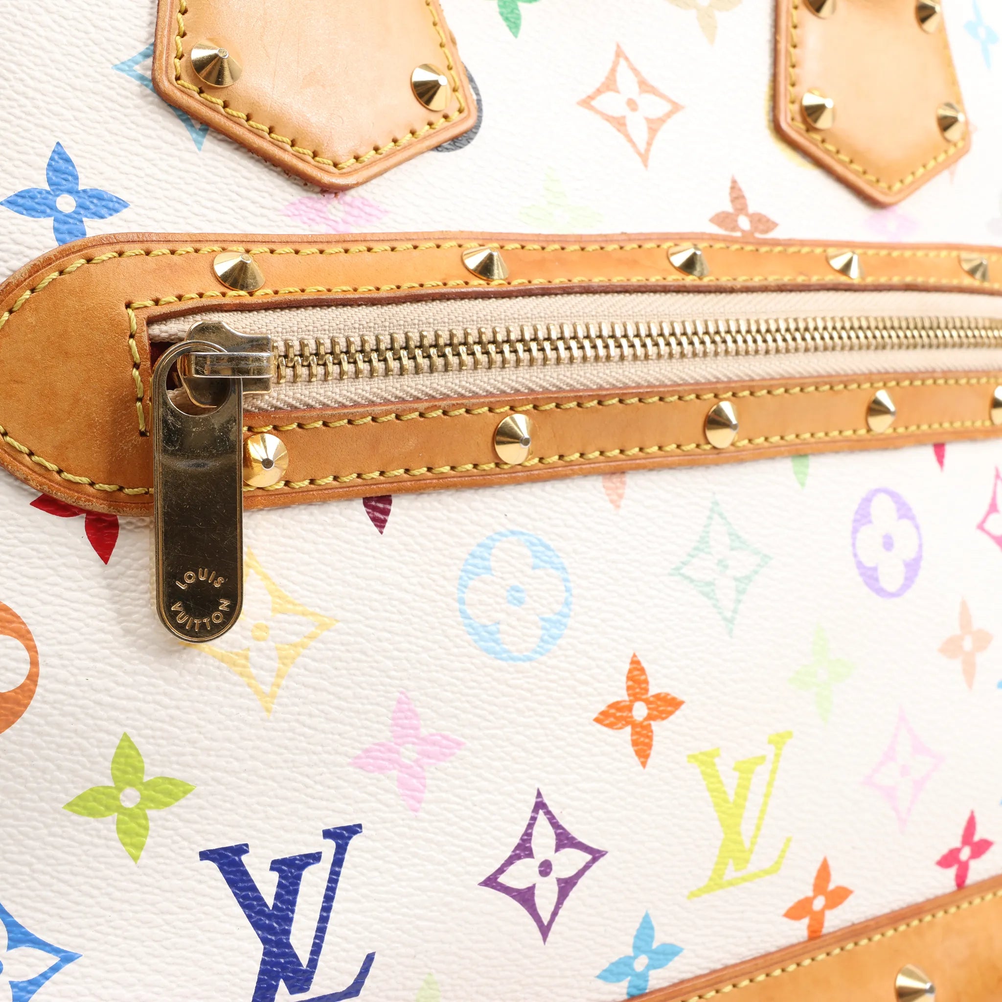 Louis Vuitton Multicolor Monogram Alma Handbag in White M92647