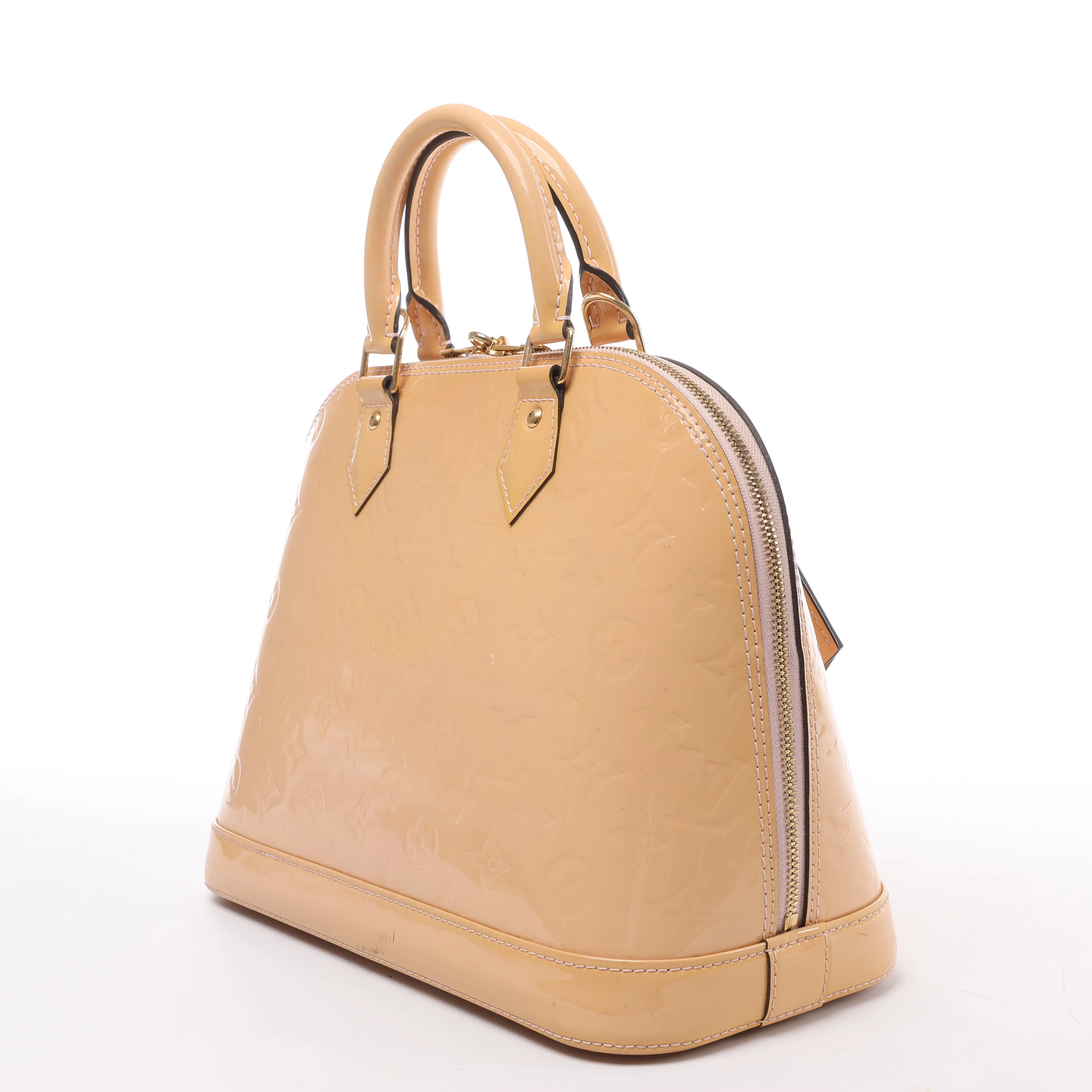 Louis Vuitton Alma PM Vernis Handbag in Beige M90170