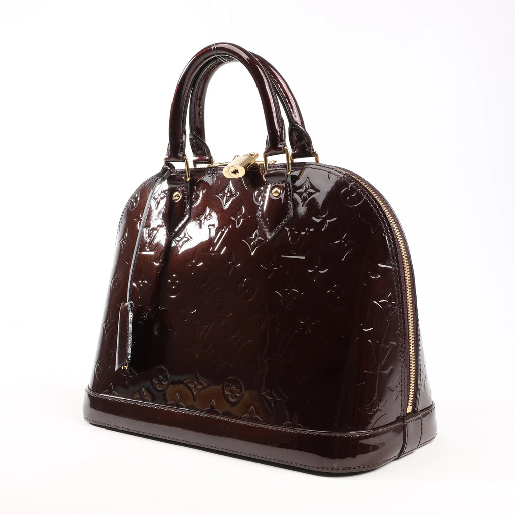 Louis Vuitton Vernis Alma PM Handbag in Amarante M91611