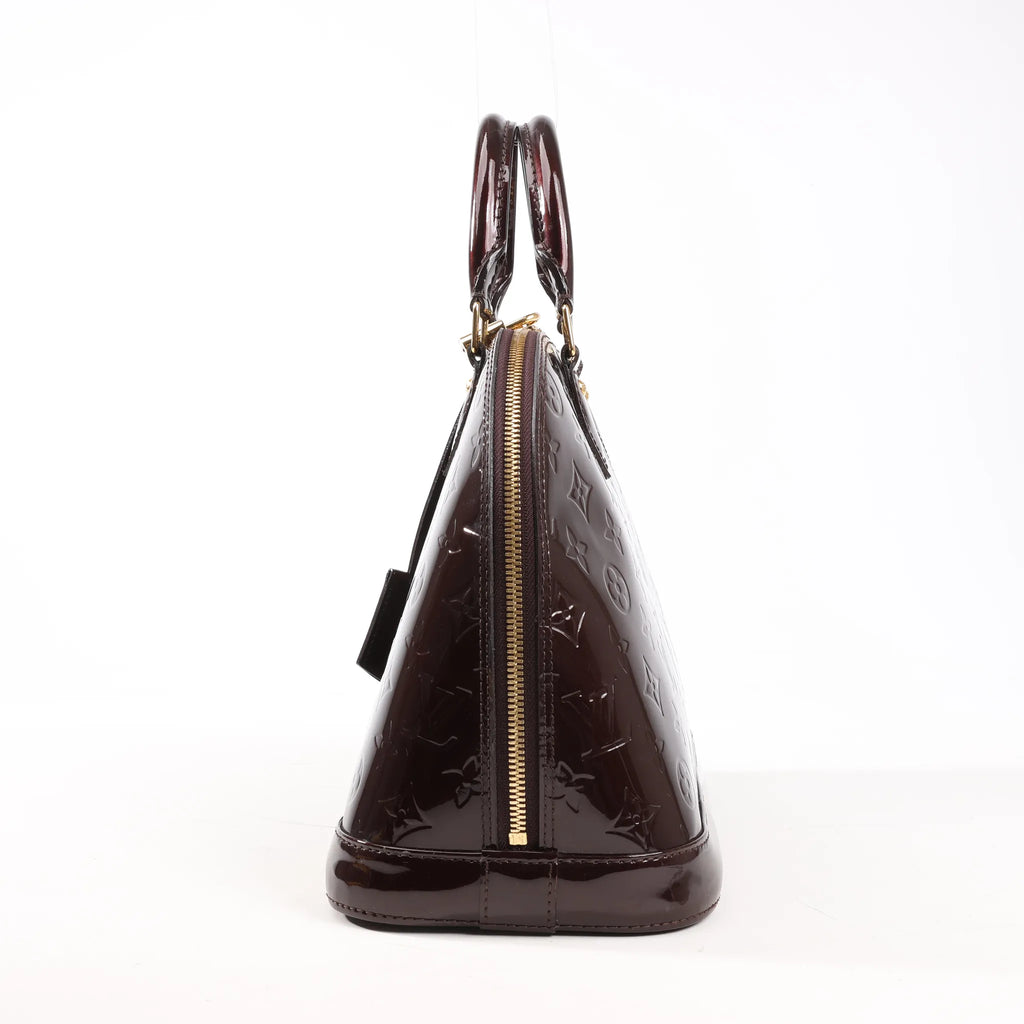Louis Vuitton Vernis Alma PM Handbag in Amarante M91611