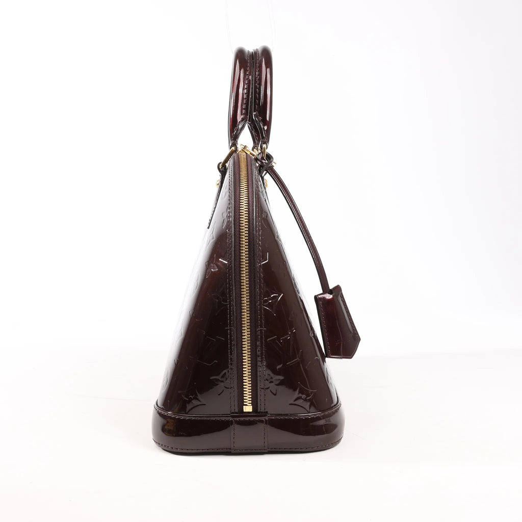 Louis Vuitton Vernis Alma PM Handbag in Amarante M91611