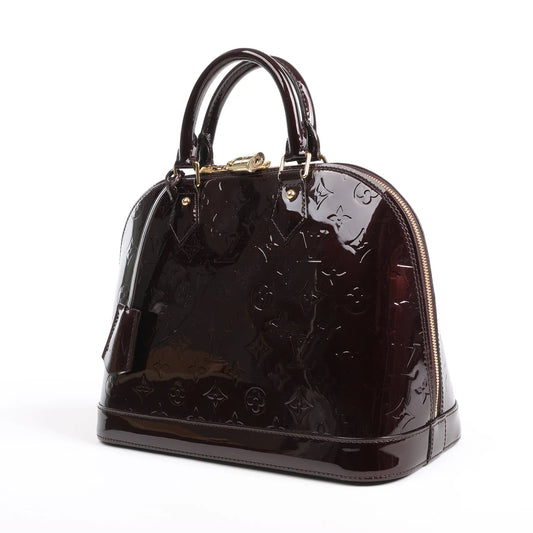 Louis Vuitton Vernis Alma PM Handbag in Amarante M91611