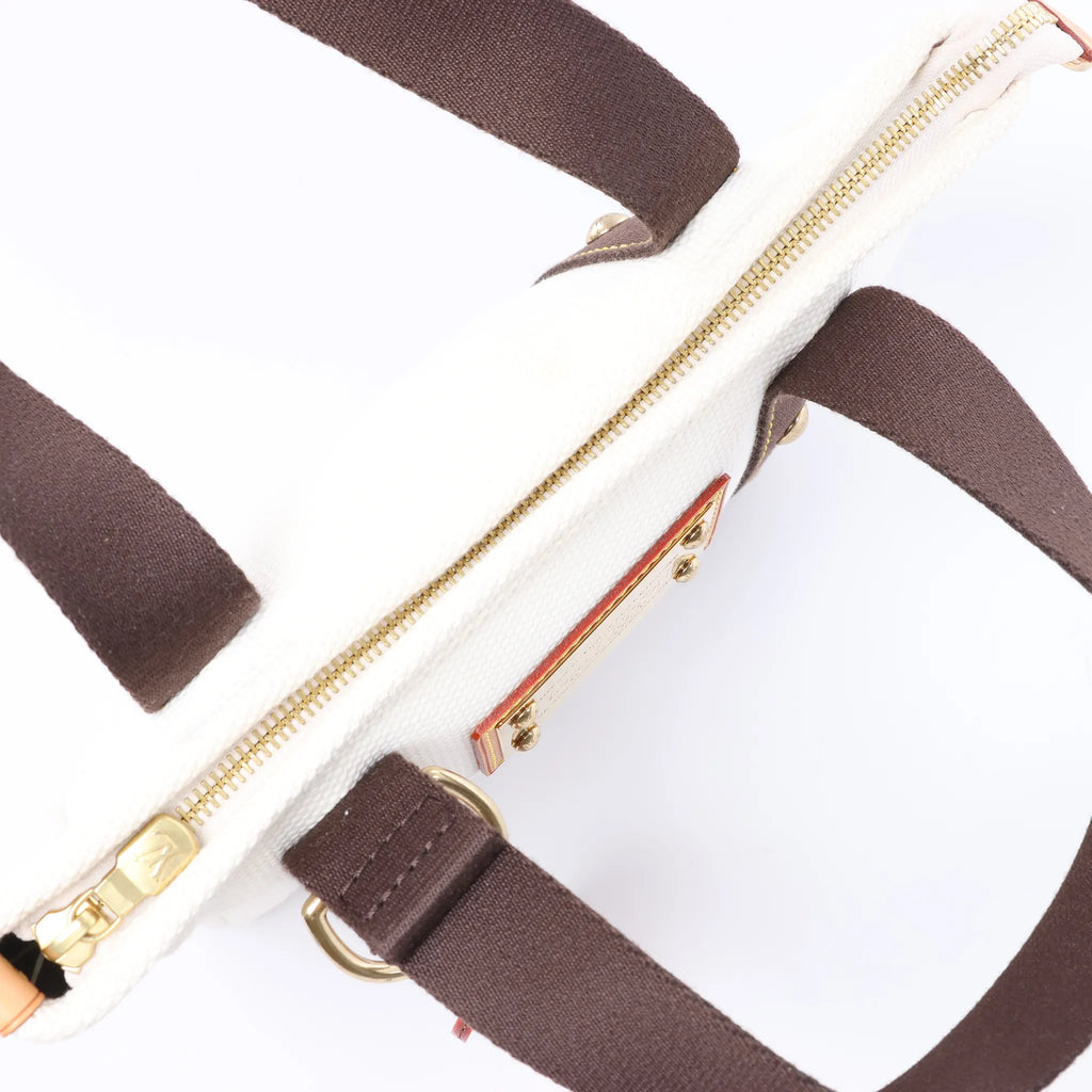 Bolso Louis Vuitton Antigua Cabas PM en Blanco x Marrón FL1005