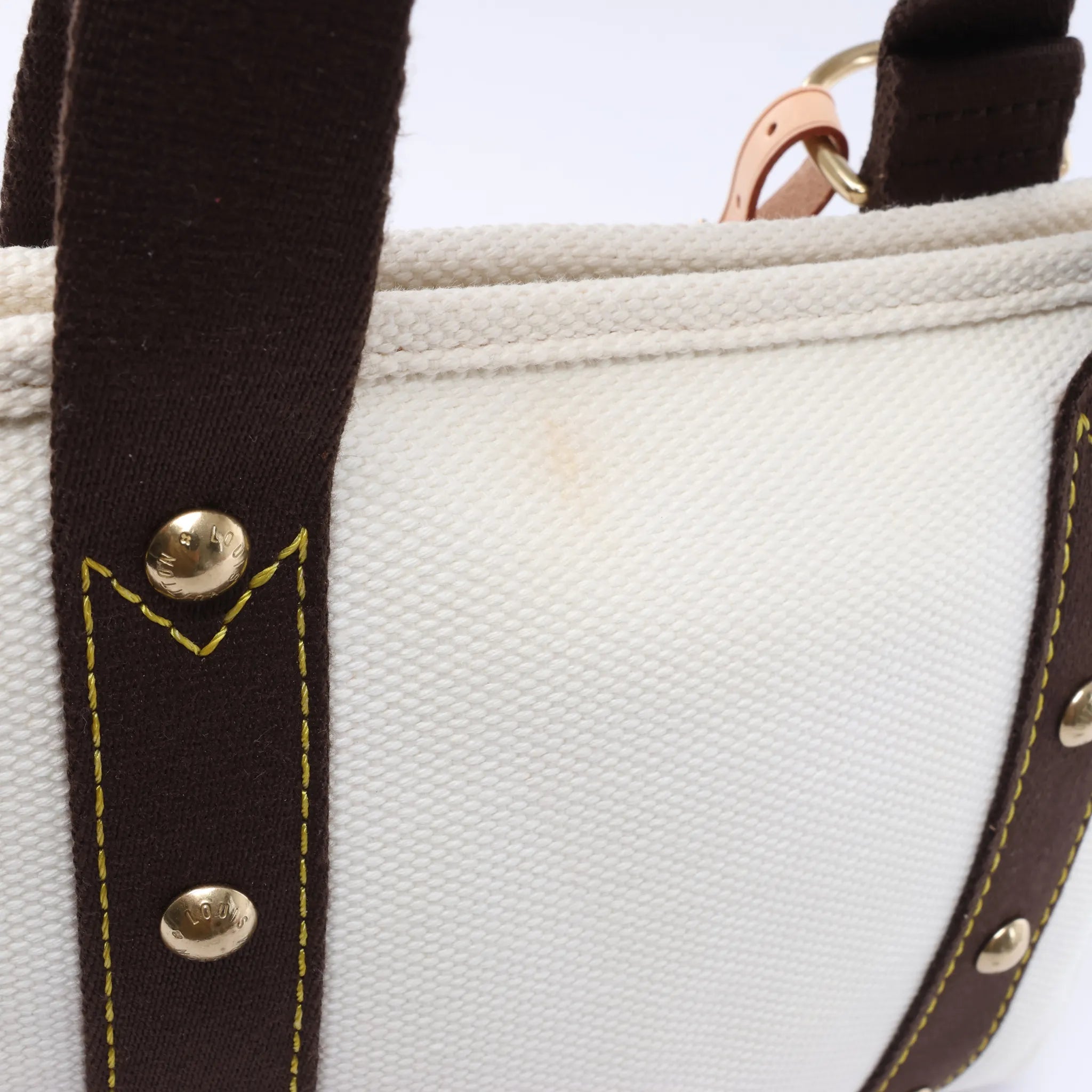 Bolso Louis Vuitton Antigua Cabas PM en Blanco x Marrón FL1005