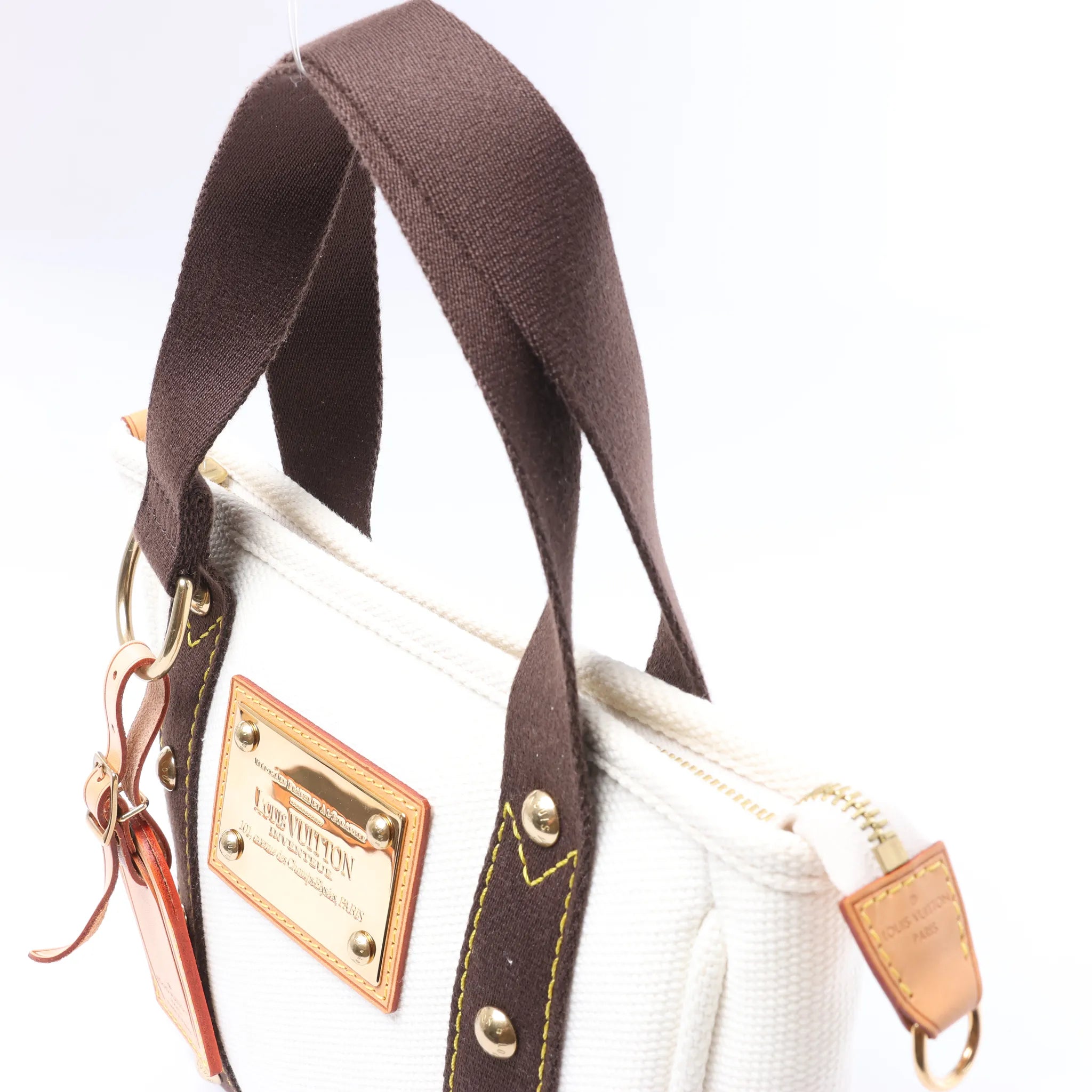 Bolso Louis Vuitton Antigua Cabas PM en Blanco x Marrón FL1005
