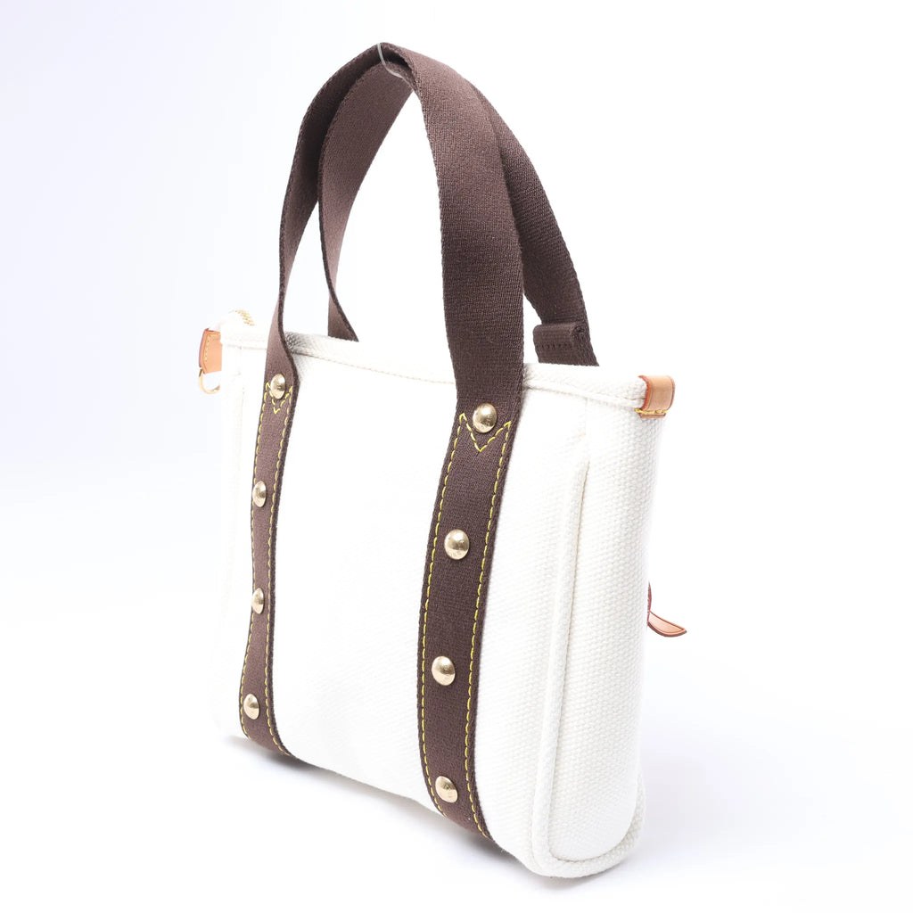 Bolso Louis Vuitton Antigua Cabas PM en Blanco x Marrón FL1005