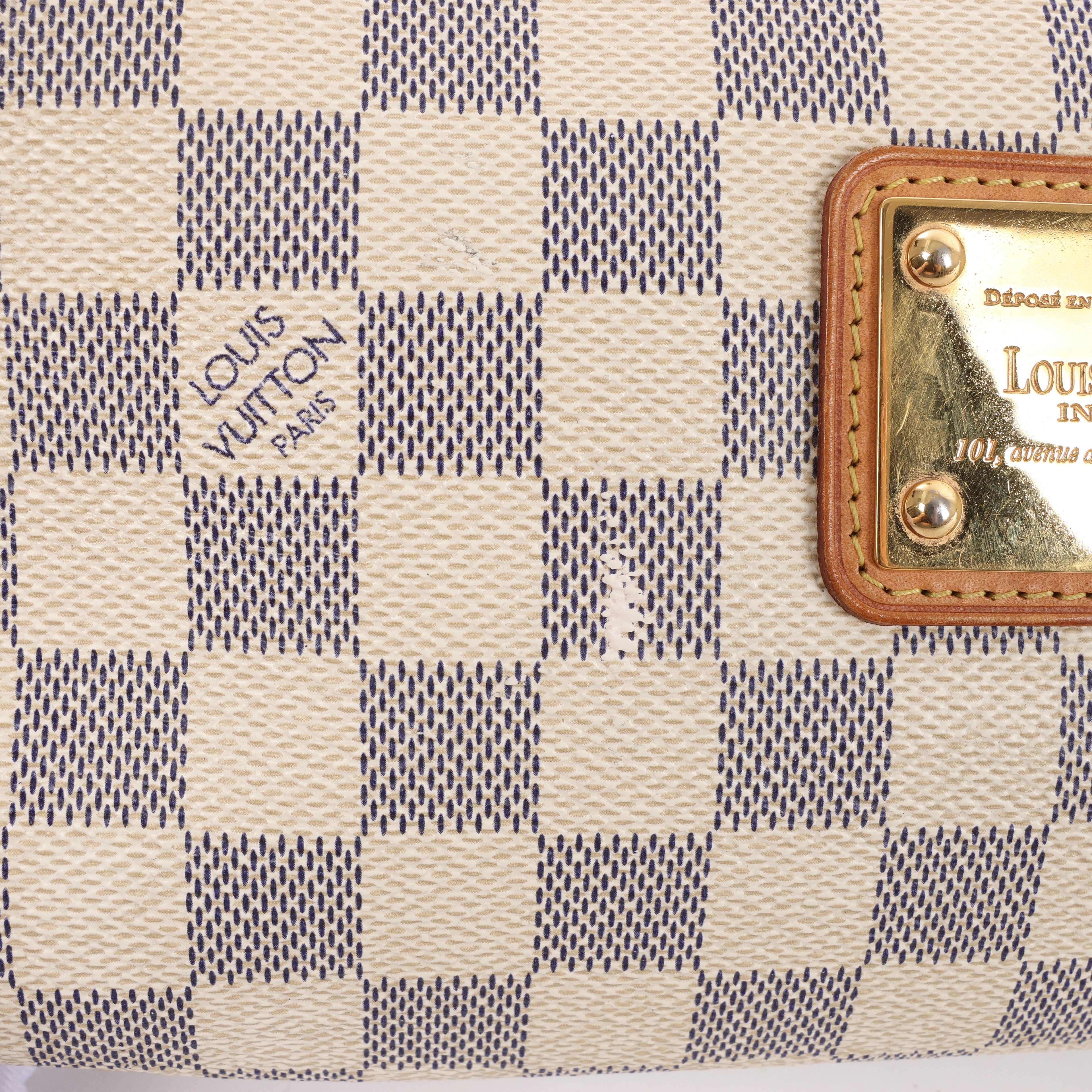 Louis Vuitton Eva Damier Azur Shoulder Bag in Beige N55214