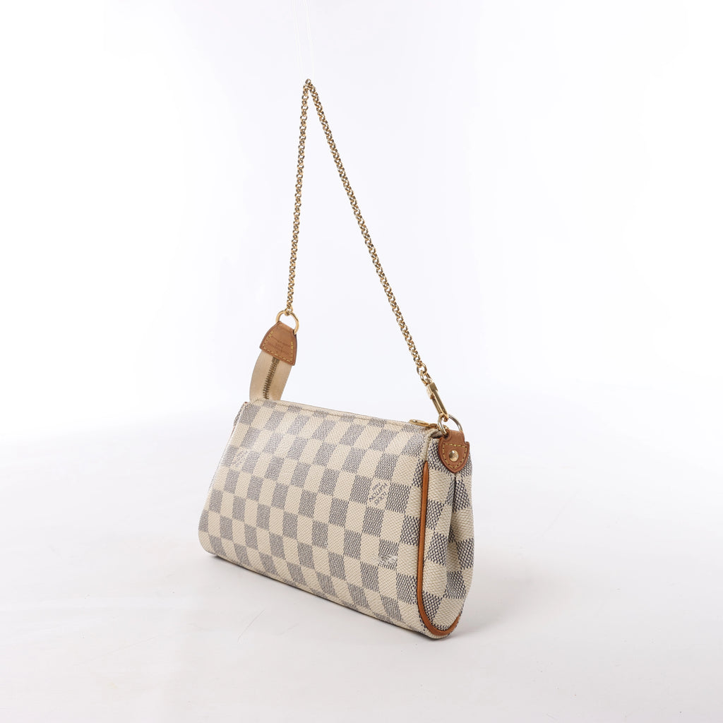 Louis Vuitton Eva Damier Azur Shoulder Bag in Beige N55214
