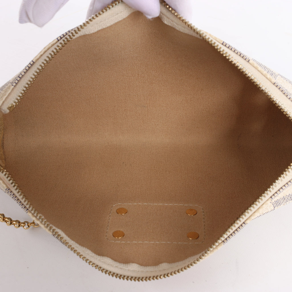 Louis Vuitton Eva Damier Azur Shoulder Bag in Beige N55214