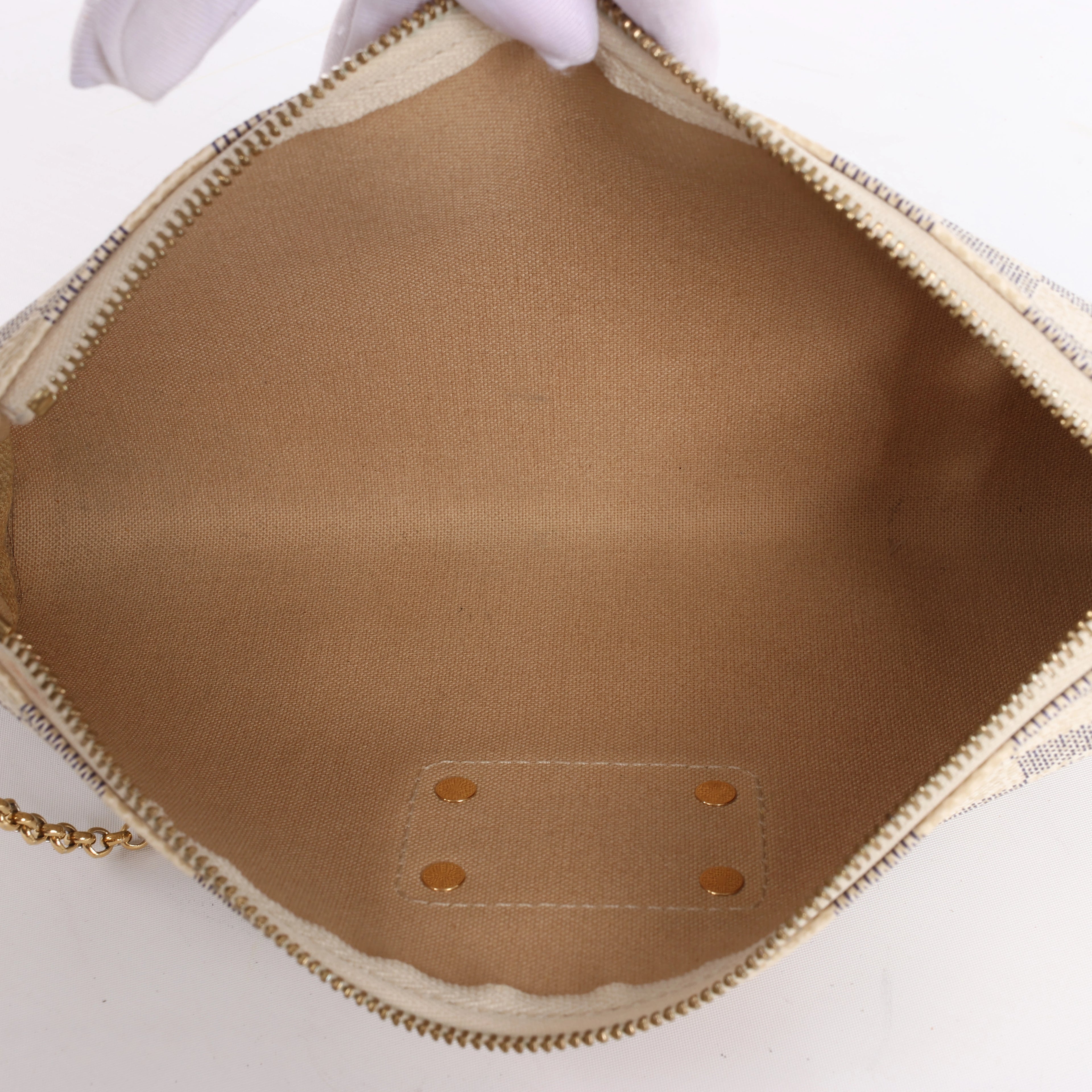 Louis Vuitton Eva Damier Azur Shoulder Bag in Beige N55214