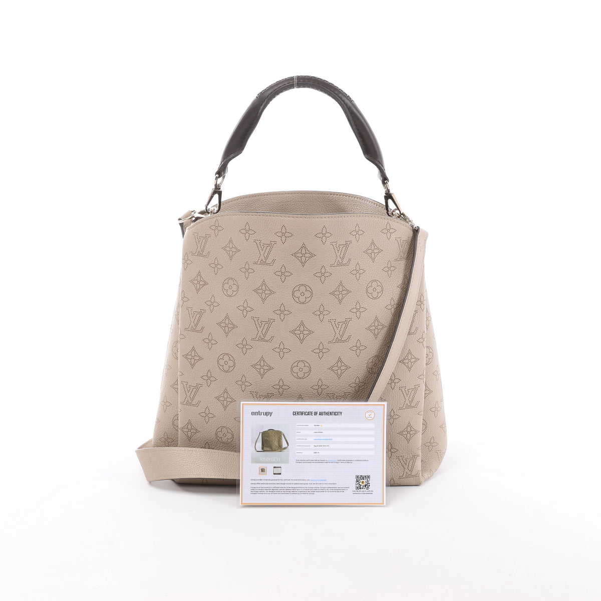 Louis Vuitton Babylon PM Monogram Mahina 2Way Handbag in Beige M50032
