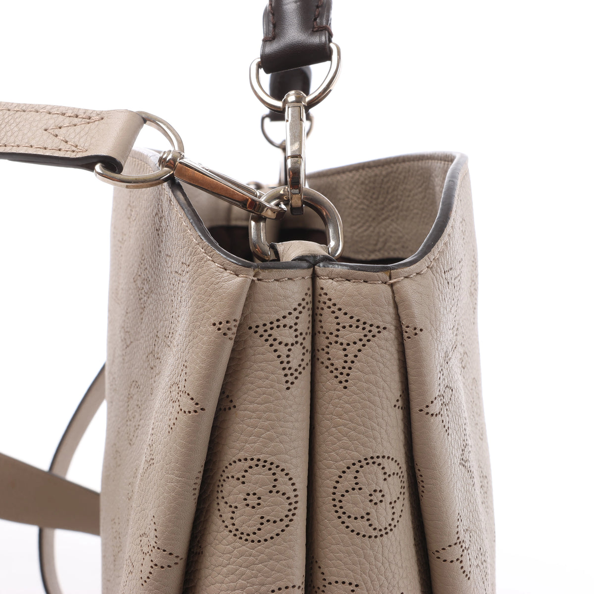 Louis Vuitton Babylon PM Monogram Mahina 2Way Handbag in Beige M50032