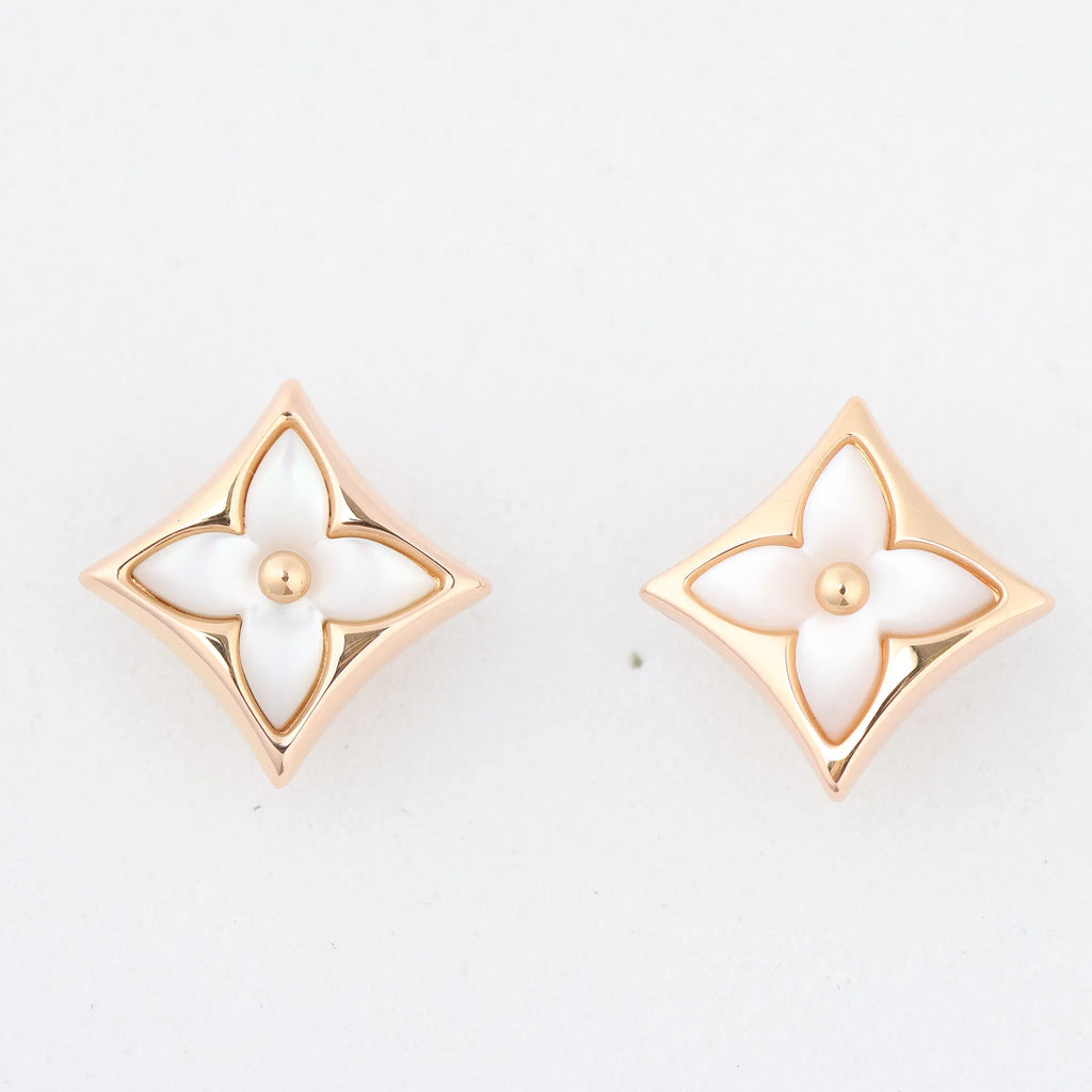 Louis Vuitton Blossom Puz Star Nakre Shells Earrings 750(PG) 3.7g 464622 A08710