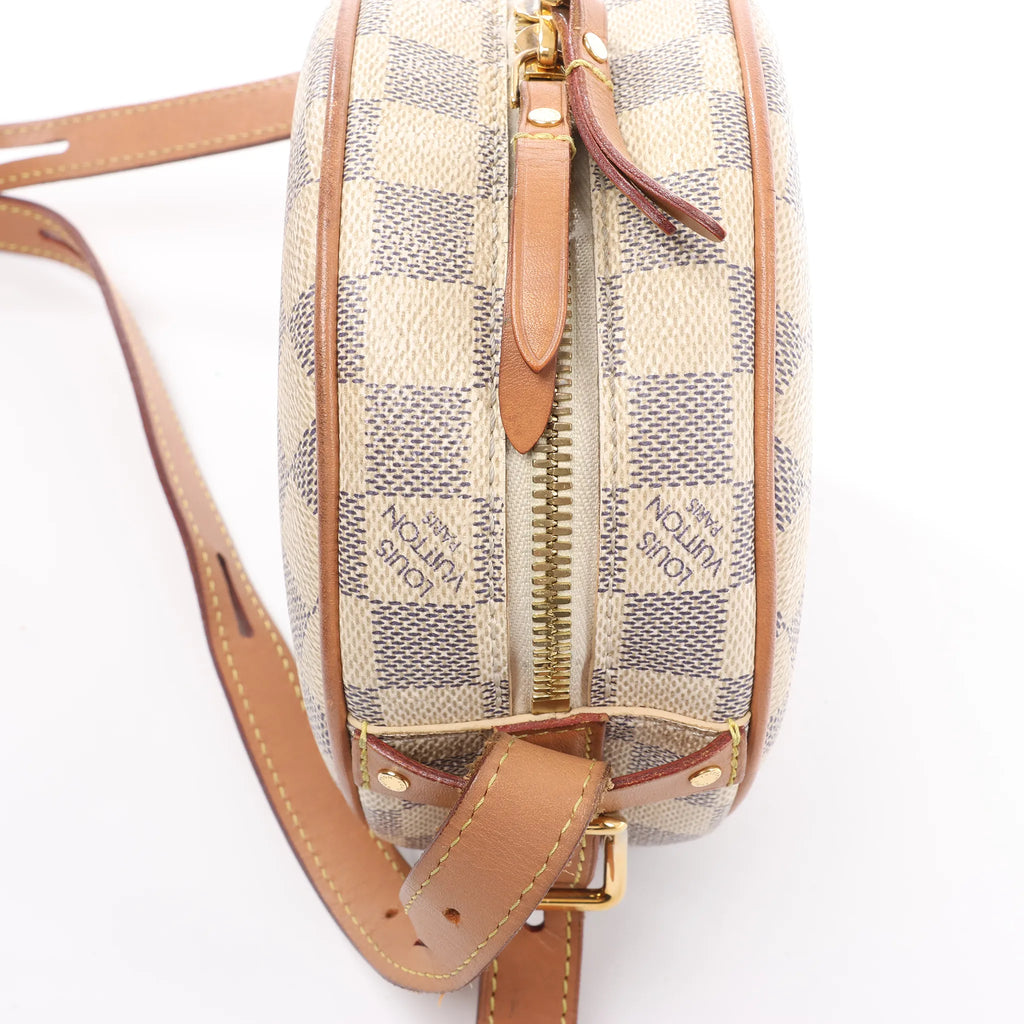 Louis Vuitton Boite Chapeau Souple Damier Azur Crossbody Bag in Beige N40333