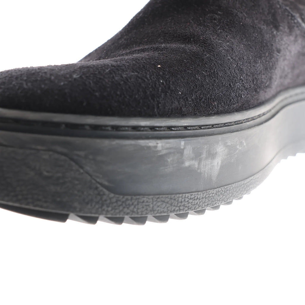 Louis Vuitton Breezy line 19-year Monogram Suede x Sheepskin Boots in Black CL0169, Size 38 EU