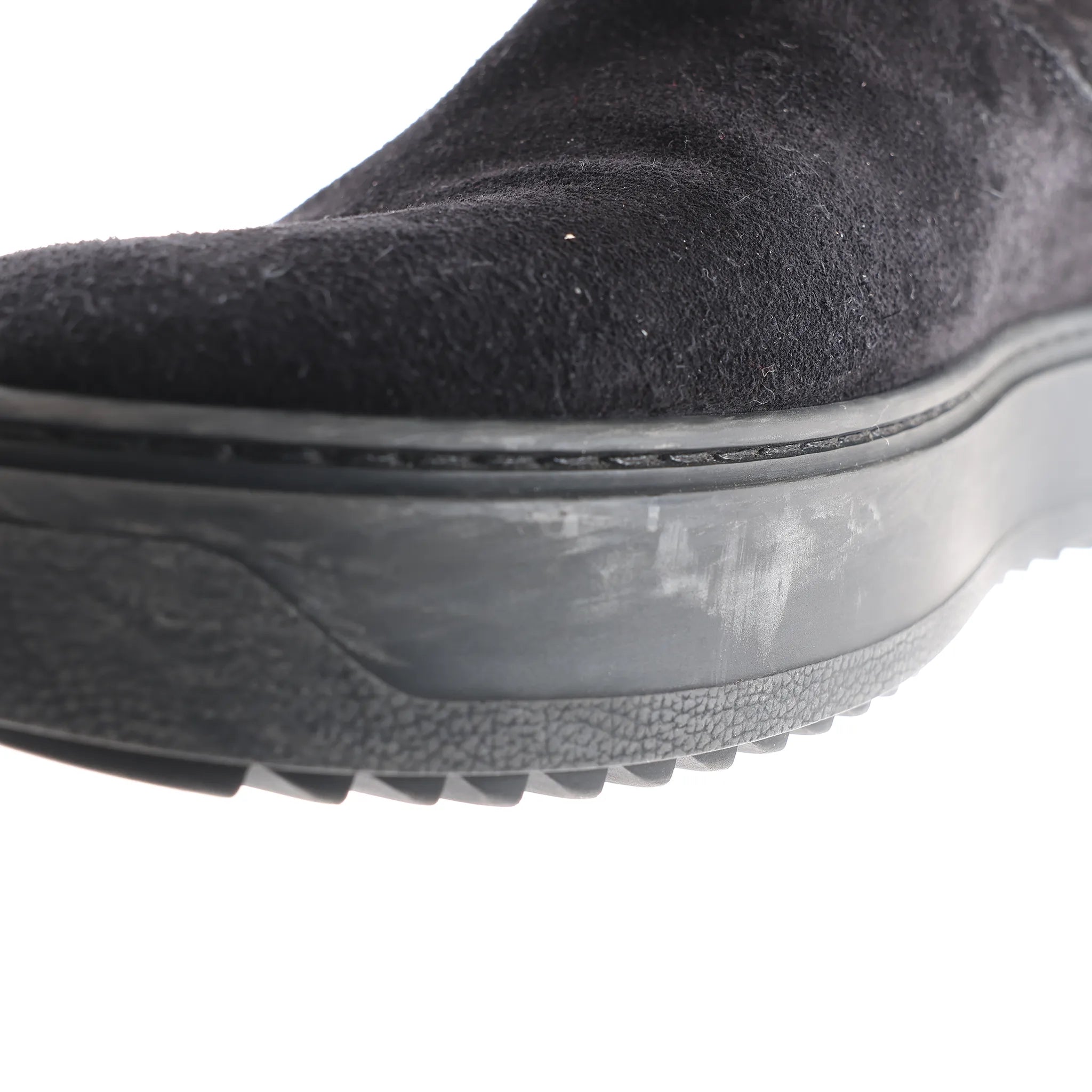 Louis Vuitton Breezy line 19-year Monogram Suede x Sheepskin Boots in Black CL0169, Size 38 EU