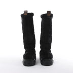Louis Vuitton Breezy line 19-year Monogram Suede x Sheepskin Boots in Black CL0169, Size 38 EU