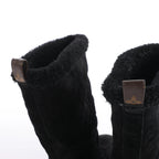 Louis Vuitton Breezy line 19-year Monogram Suede x Sheepskin Boots in Black CL0169, Size 38 EU