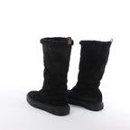 Louis Vuitton Breezy line 19-year Monogram Suede x Sheepskin Boots in Black CL0169, Size 38 EU