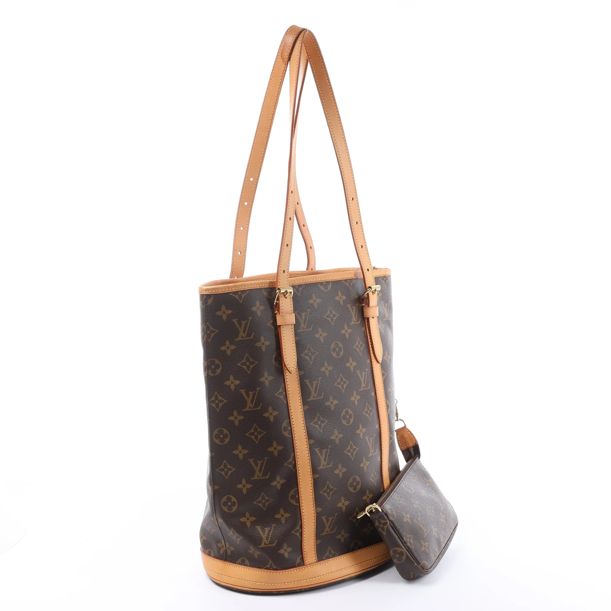 Louis Vuitton Bucket GM Monogram Canvas Shoulder Bag in Brown