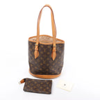 Louis Vuitton Bucket PM Monogram Canvas Shoulder Bag in Brown M42238